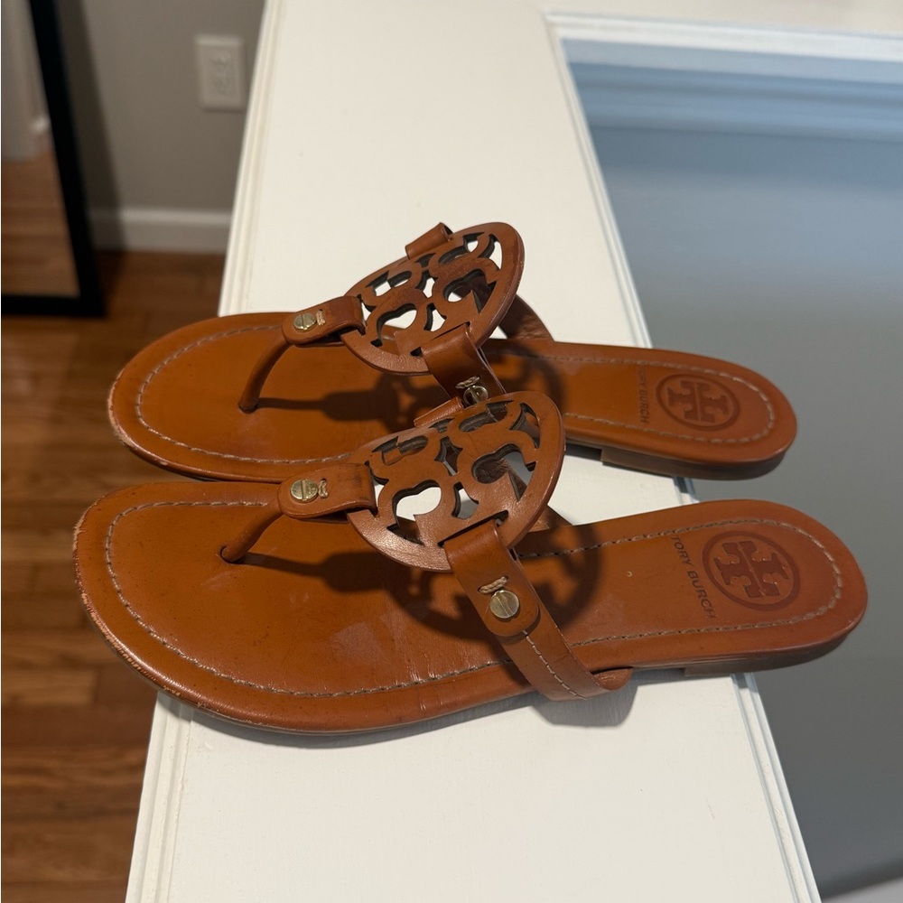 Brown Leather Tory Burch Sandals - Picture 2 of 6